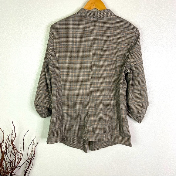 JOIE Plaid Open Front Oversized Blazer Size L - Picture 3 of 7